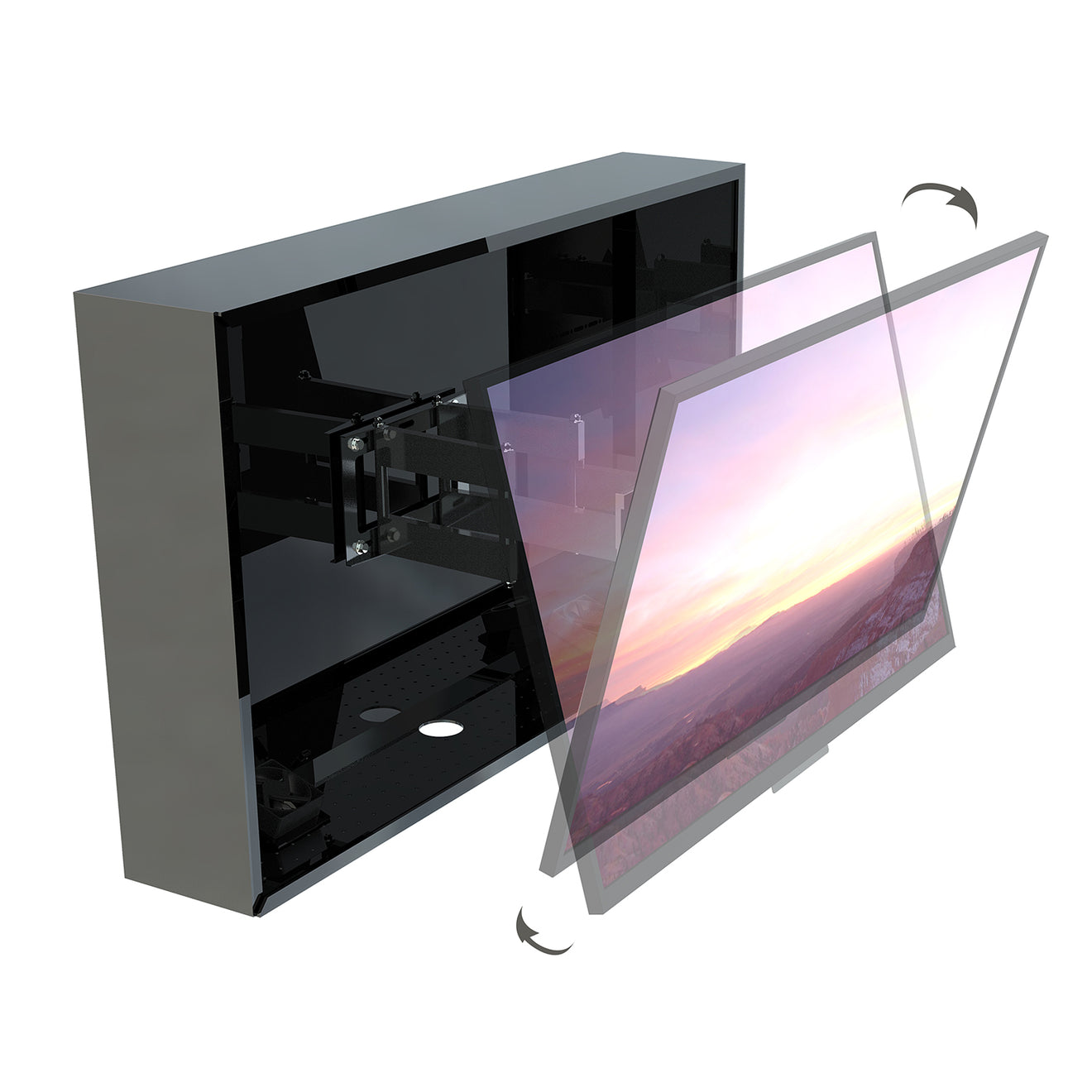 Retractable and adjustable angle TV enclosure
