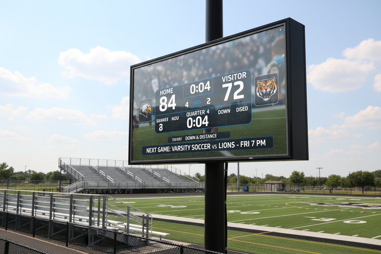 outdoor tv cabinet in school