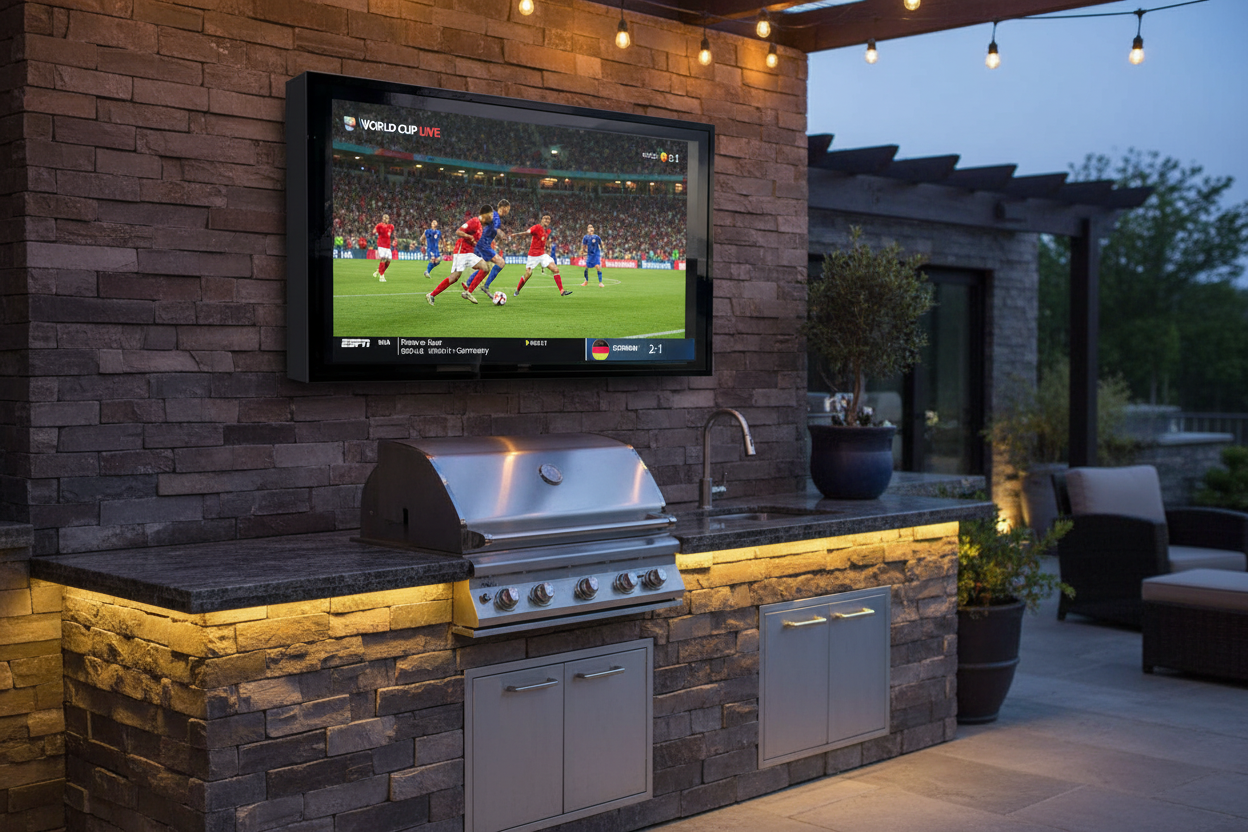 BBQ, Beer, and the World Cup: Why Your Outdoor Kitchen Needs a Weatherproof TV Enclosure