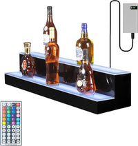 Liquor Display Shelf 2 Tier 40" - LED Bar Shelves
